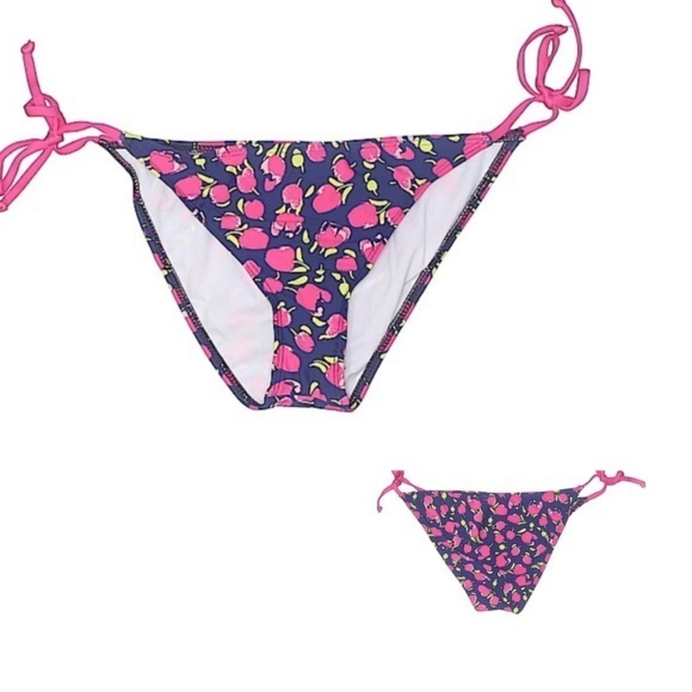 Splendid Blue Pink Bikini Bottoms With Ties